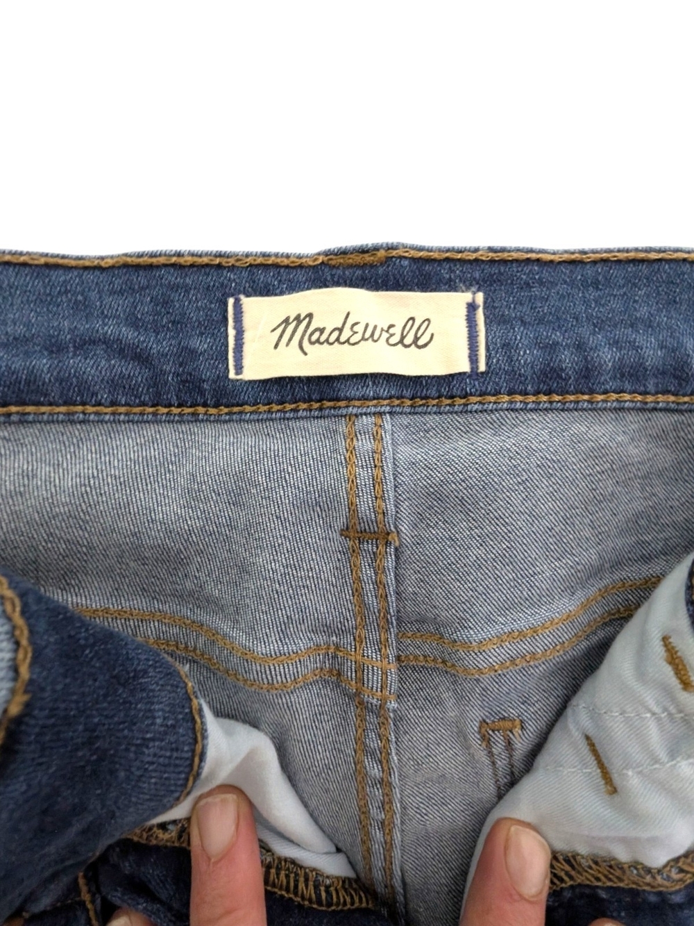 Madewell 9" Midrise Skinny Jeans in Dark Blue Wash, Size 29. - Picture 6 of 8